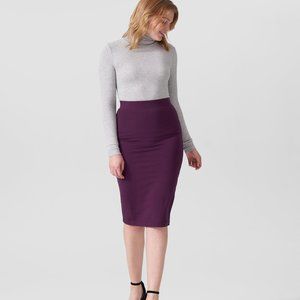 Eggplant Danube Jersey Pencil Skirt